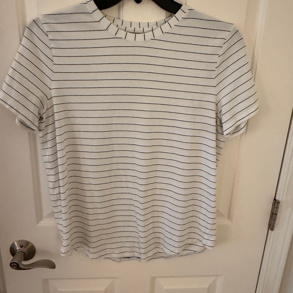 Lululemon striped black and white tee